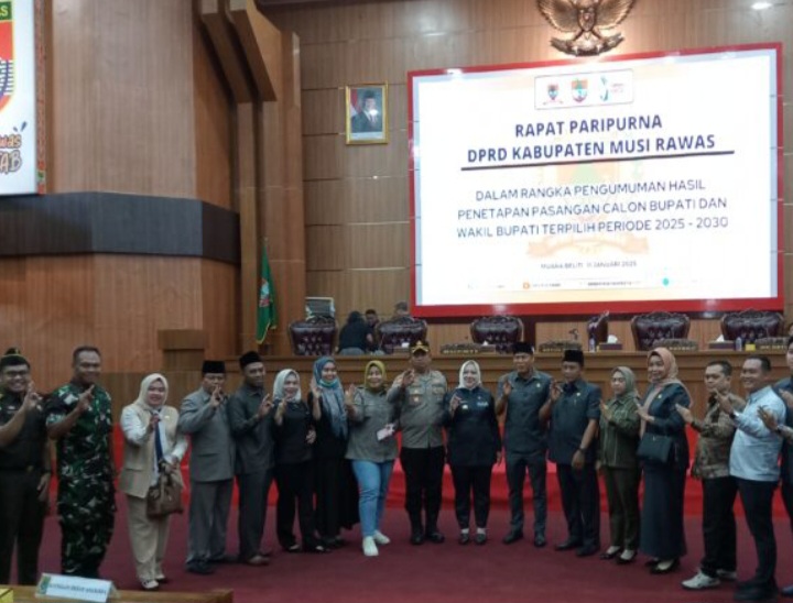 Gelar Rapat Paripurna, DPRD Musi Rawas Tetapkan Ratna Machmud-Suprayitno Bupati Terpilih